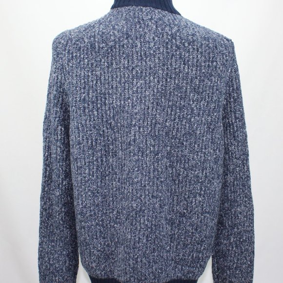 NWT Express Men's Marled Knit Sweater XL Blue Cotton Stretch - Picture 6 of 7